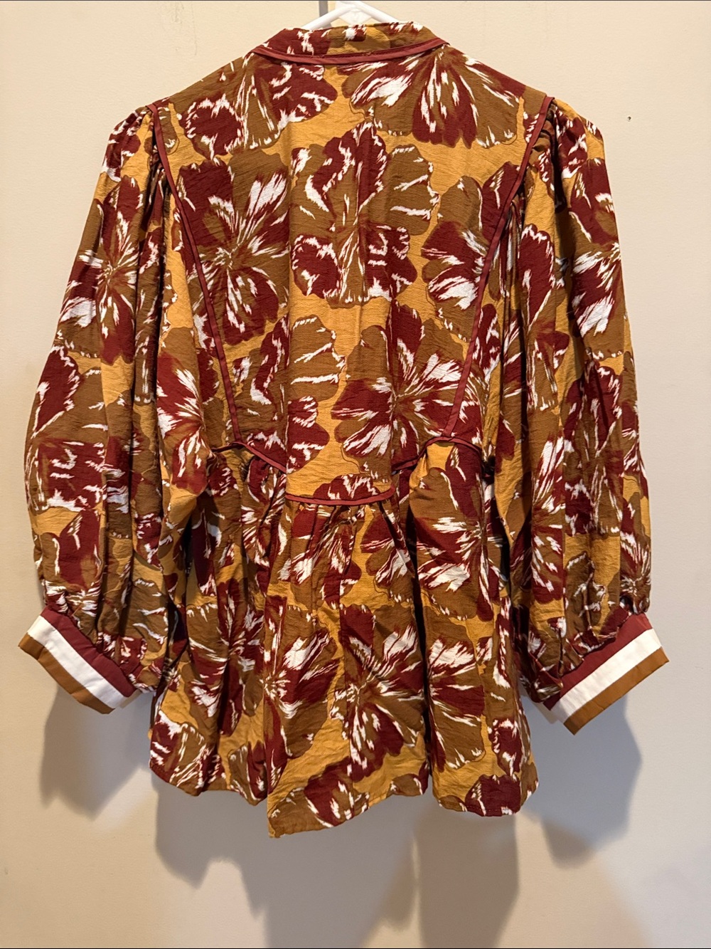entro Floral Blouse in Rust, Mustard & Cream (worn once!) - Picture 2 of 7